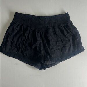 Free People Intimately Smocked Shorts Womens Size S Black Lounge Sleep Pull On